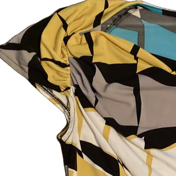 Worthington Colorful Geometric Stretch Top - Picture 3 of 4